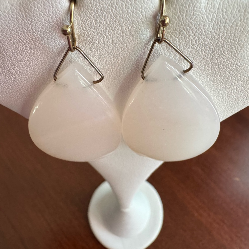 Opal Elegant White Teardrop Earrings